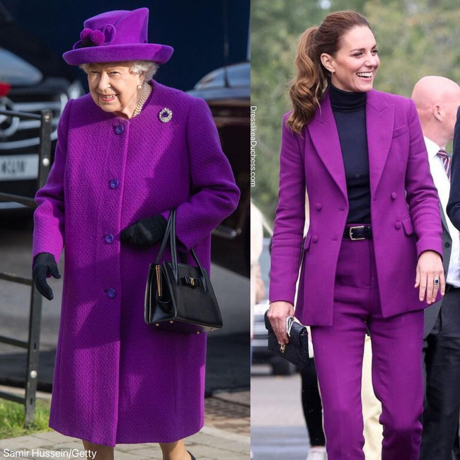 Công nương Kate và Nữ hoàng Anh 'xử đẹp' gam tím khó nhằn, chứng minh khí chất vương giả chuẩn mực Hoàng gia.