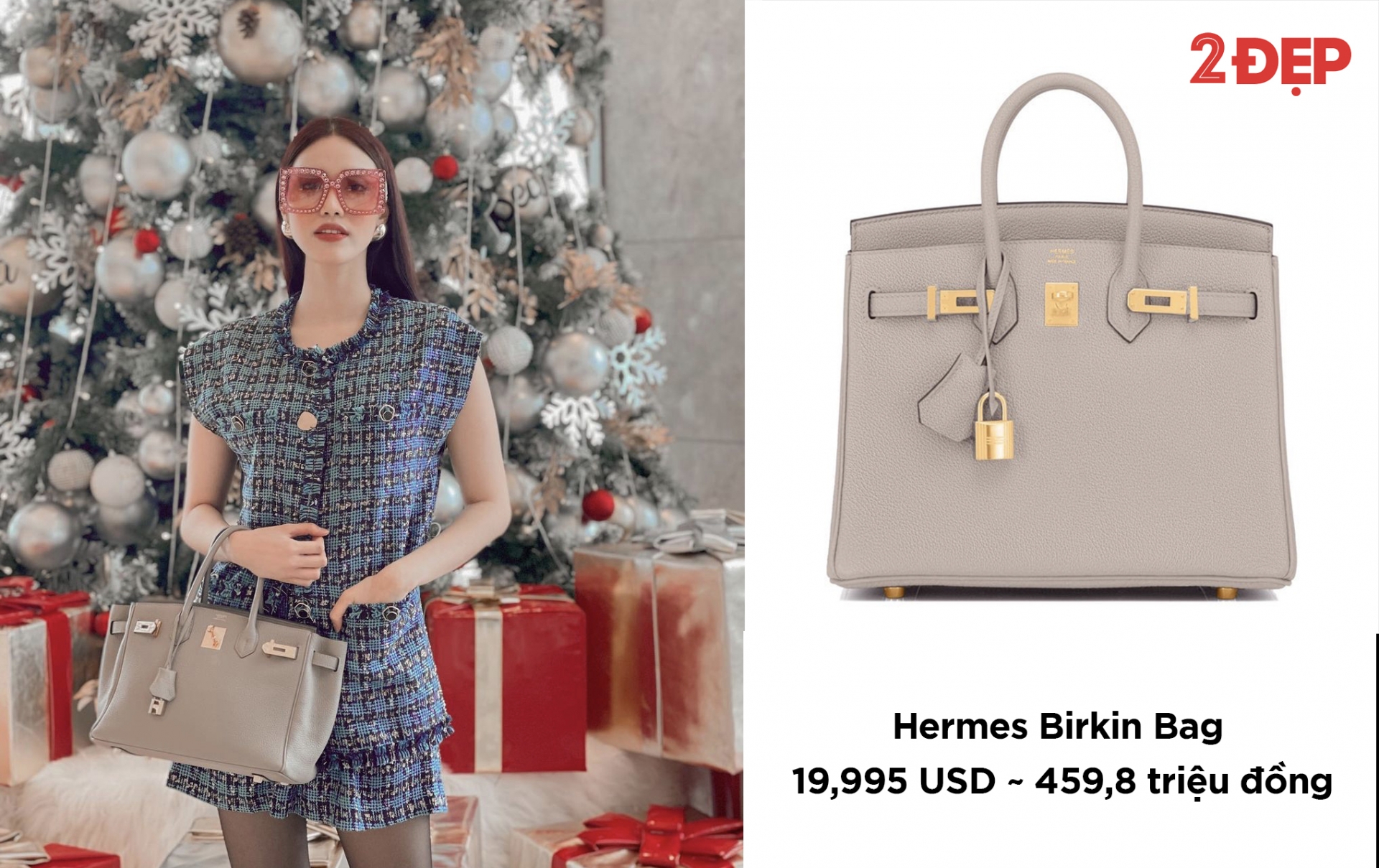 Túi Hermes Birkin cũng không nằm ngoài tầm ngắm của nữ siêu mẫu. Cô nàng ưu ái cho kích thước trung vừa thanh lịch vừa tiện dụng.