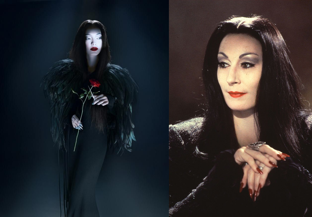 Tạo hình Mortica Addams trong The Addams Family 1991 đầy ma mị và quyến rũ.