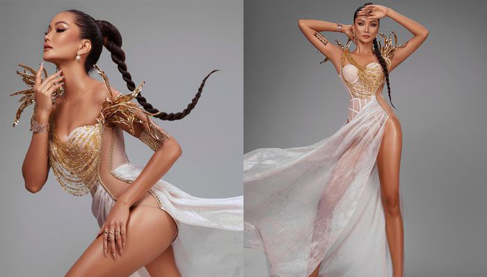 H'Hen Niê tiếp tục hóa nữ thần gợi cảm, chinh phục trang phục ánh vàng