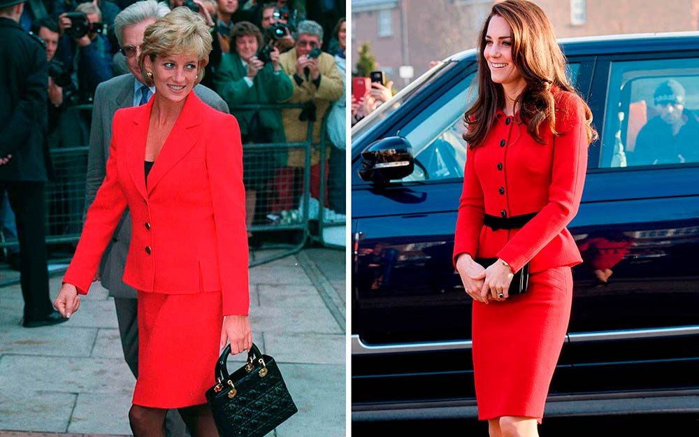 Cả Công nương Diana và con dâu đều tạo dấu ấn thời trang khó phai với sắc đỏ.