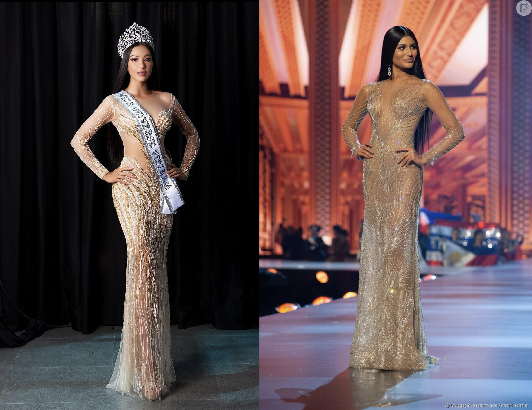 Từ mái tóc dài, duỗi thẳng, make-up sắc sảo đến chiếc váy đuôi cá xuyên thấu của Kim Duyên đều đã được Sthefany Gutierrez thể hiện thành công trong cuộc thi Miss Universe 2018.