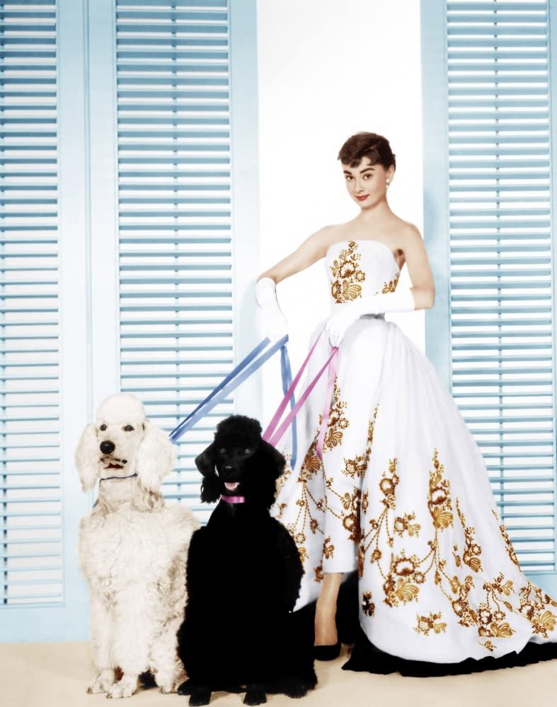Chiếc váy dạ hội cúp ngực màu trắng, thêu hoạ tiết trong Sabrina mới là thiết kế đầu tiên Audrey được nhà sáng lập  Hubert de Givenchy thiết kế cho.