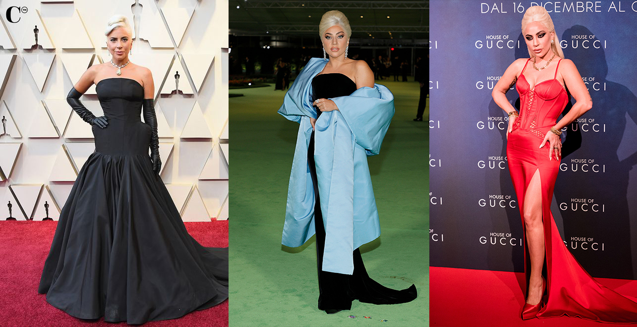 Hình ảnh sang trọng của Lady Gaga khi tham dự thảm đỏ, cô nàng chọn những phim váy dạ hội cổ điển, theo đuổi hình tượng thanh lịch, quyến rũ.