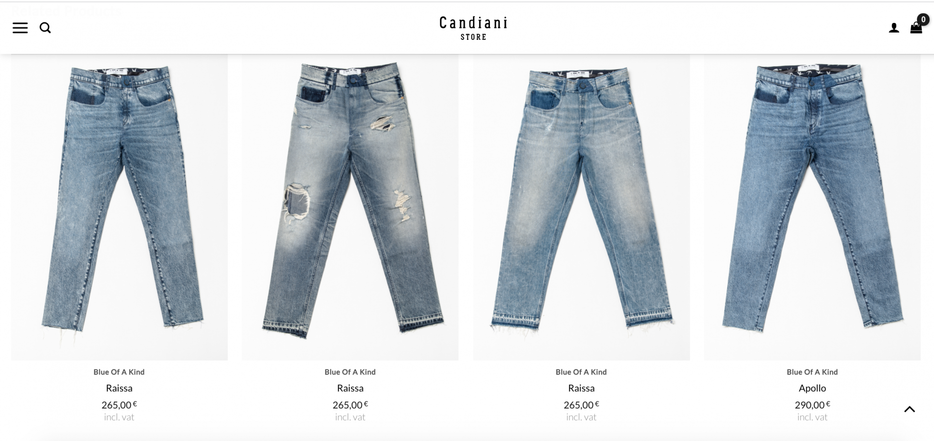 Chiếc quần hiện đang bán trên trang web của hãng với giá 265 Euro, với nhiều kiểu dáng và màu sắc khác nhau.