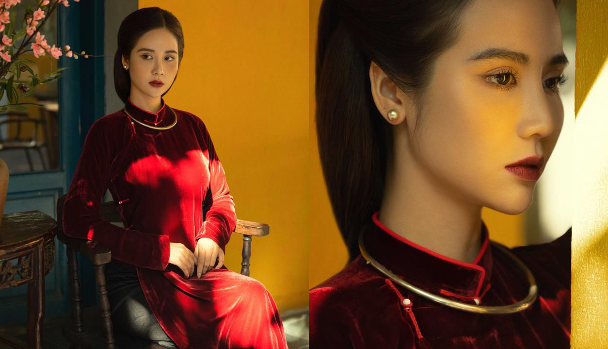 Rũ bỏ hình tượng tổng tài, Huyền Lizzie hoá thân thành con gái Hà Nội xưa với áo dài, đón năm mới