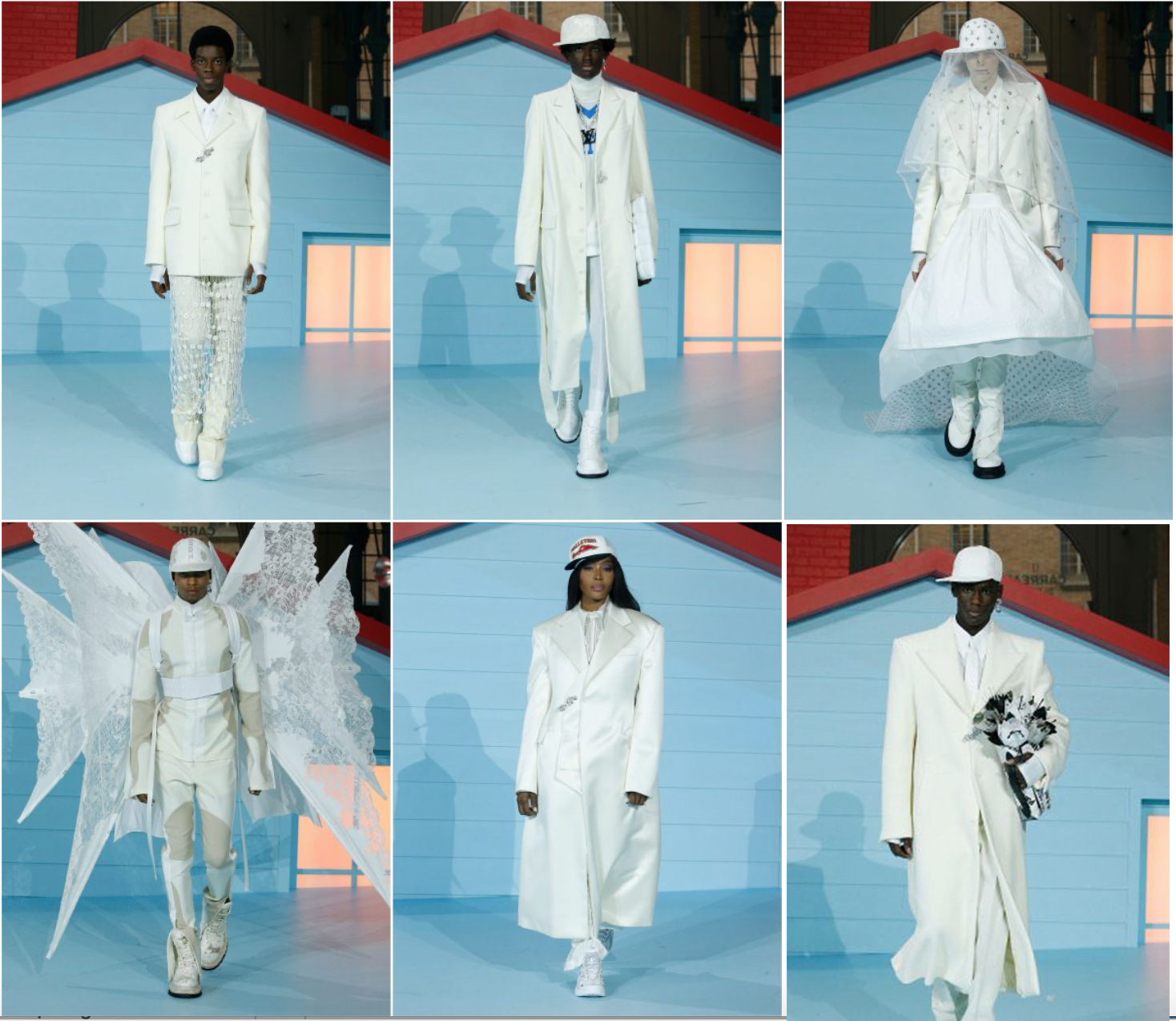 Những thiên thần áo trắng giữ nhiệm vụ kết màn tại show diễn cuối cùng của Virgil Abloh.