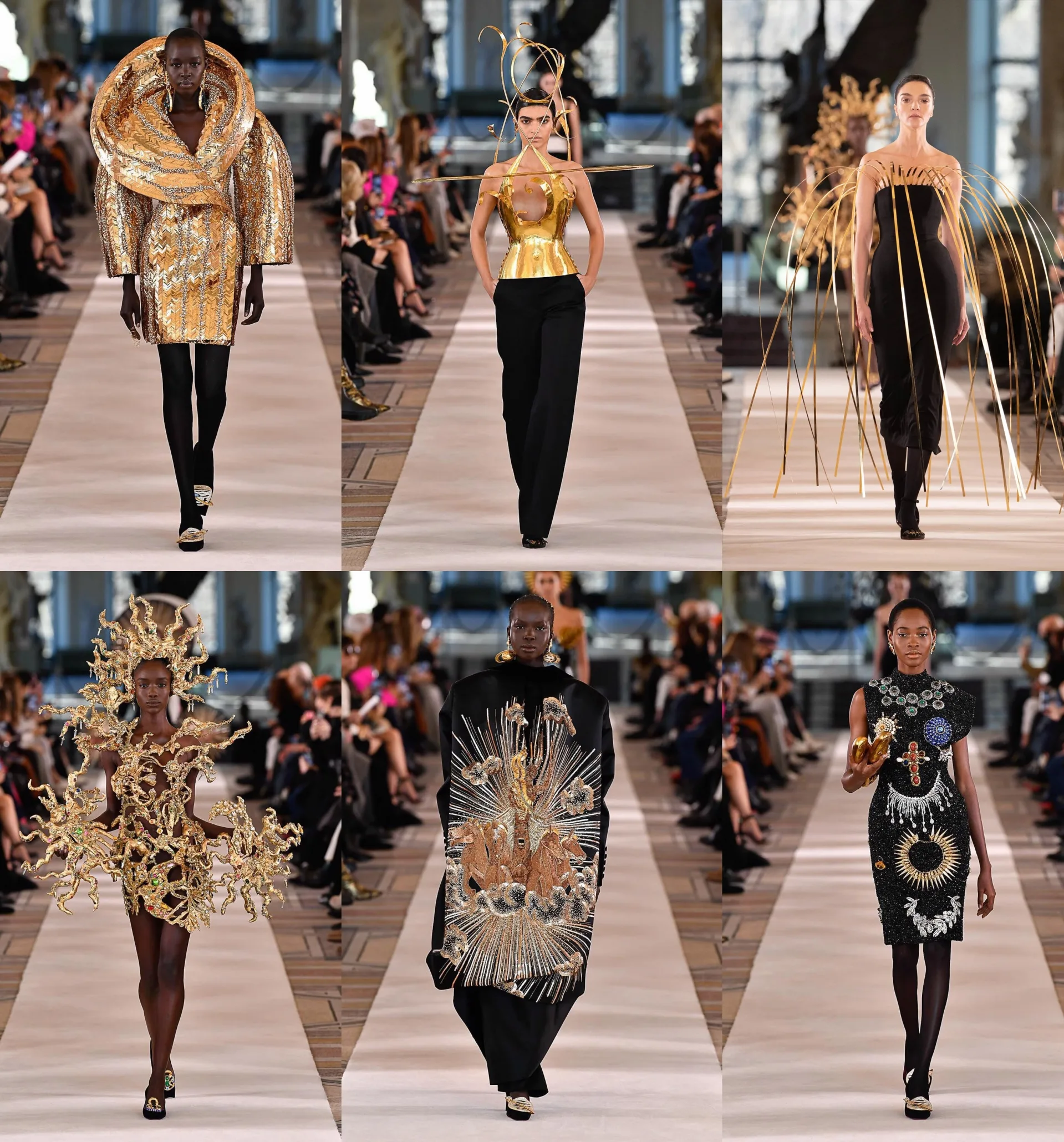 Schiaparelli thắp sáng Tuần lễ thời trang Haute Couture Paris bằng vàng và những thiết kế vô thực - Ảnh 1