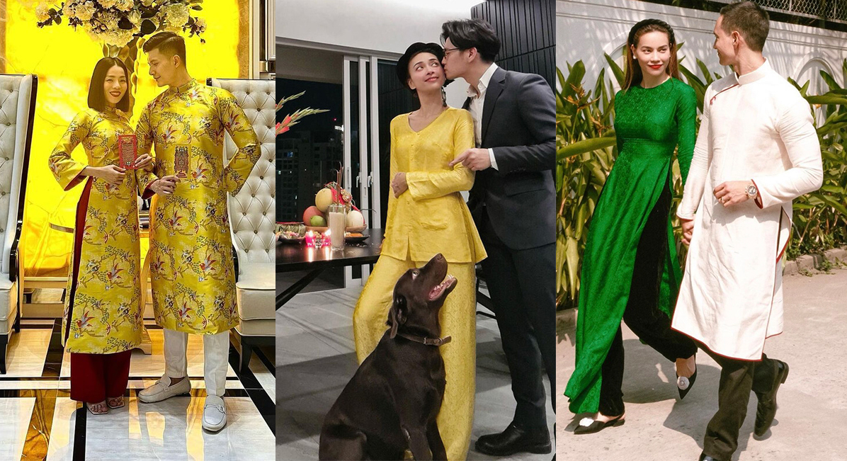 Couple sao Việt khoe outfit đầu năm: Vợ chồng Hà Tăng đẳng cấp, cặp Lệ Quyên lên đồ rồng phượng