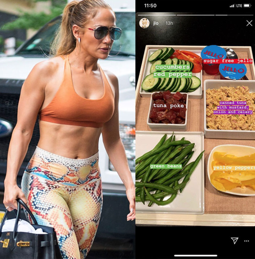 Jennifer Lopez chọn thực phẩm sạch, tốt cho sức khỏe để giữ gìn vóc dáng. 