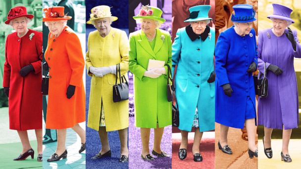 Nữ hoàng Anh ghi dấu ấn với phong cách đơn giản mà sang trọng. Theo nhiều nguồn tin, bà thường dùng màu sắc để ẩn ý hay nói lên một vấn đề chính trị gì đó, lý do mà nữ hoàng dù đã 70 vẫn không ngại diện trang phục sặc sỡ.