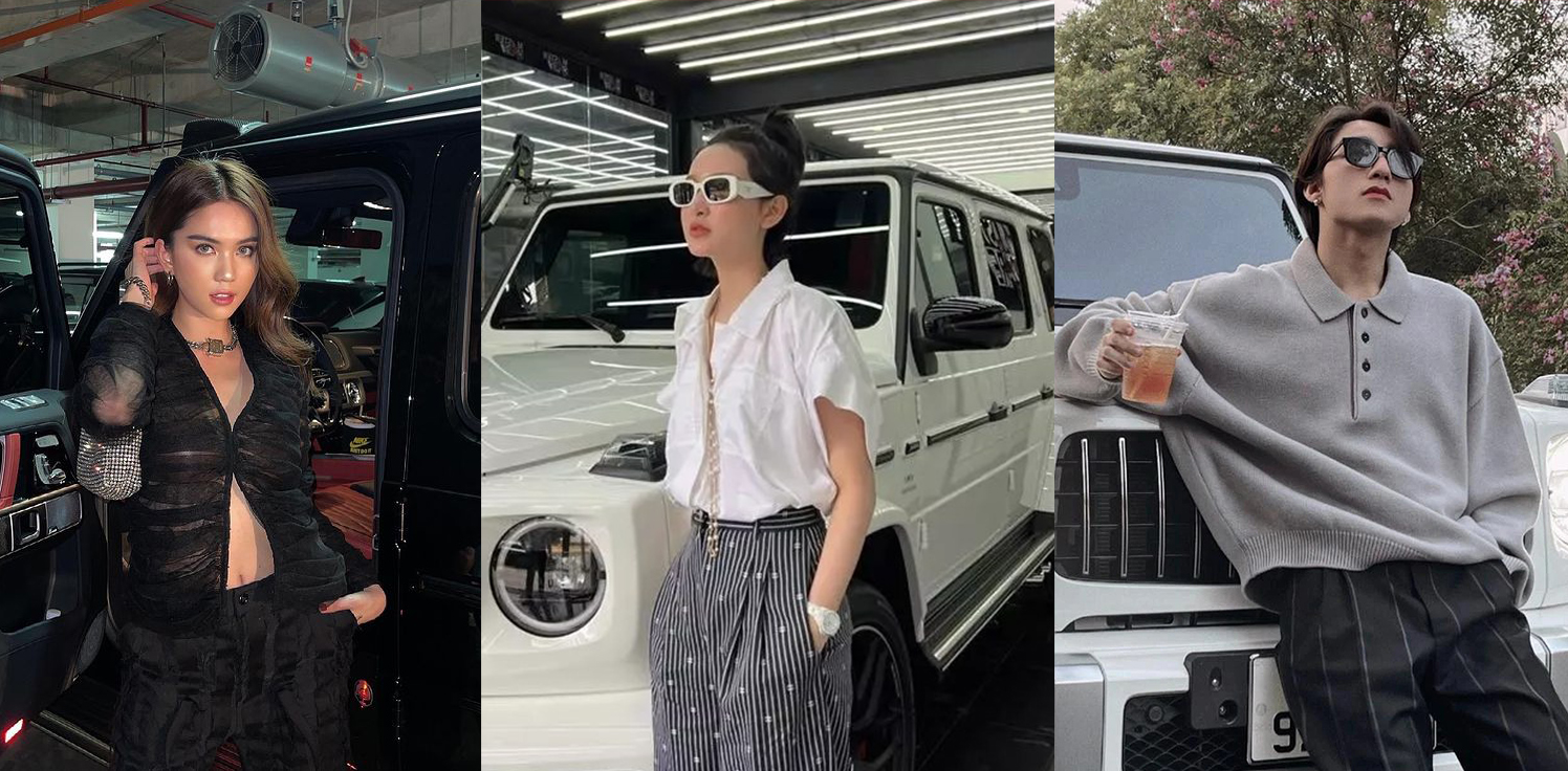 Sao Việt mặc gì khi tạo dáng với Mercedes G63: Sơn Tùng M-TP lịch lãm, Hiền Hồ diện đồ trăm triệu
