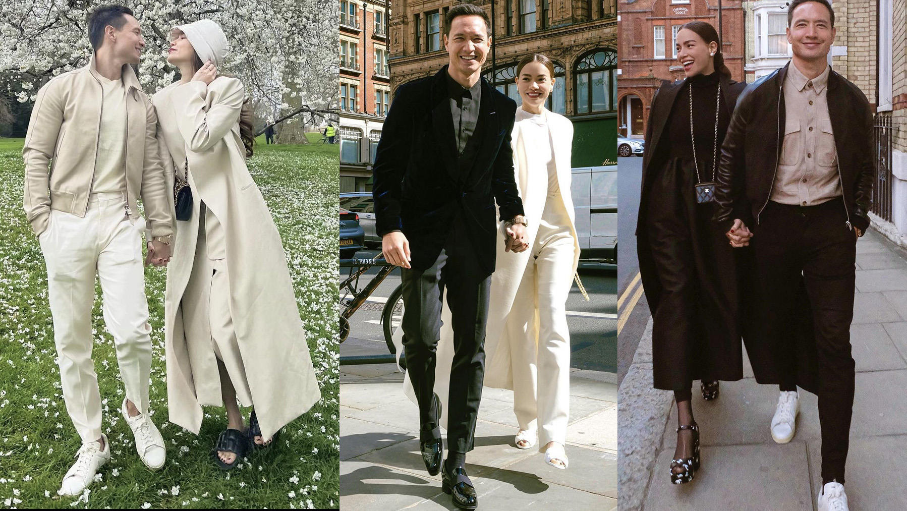 Nhìn qua tưởng “ông bà Smith”, nhìn kĩ ra là Hồ Ngọc Hà - Kim Lý ở London