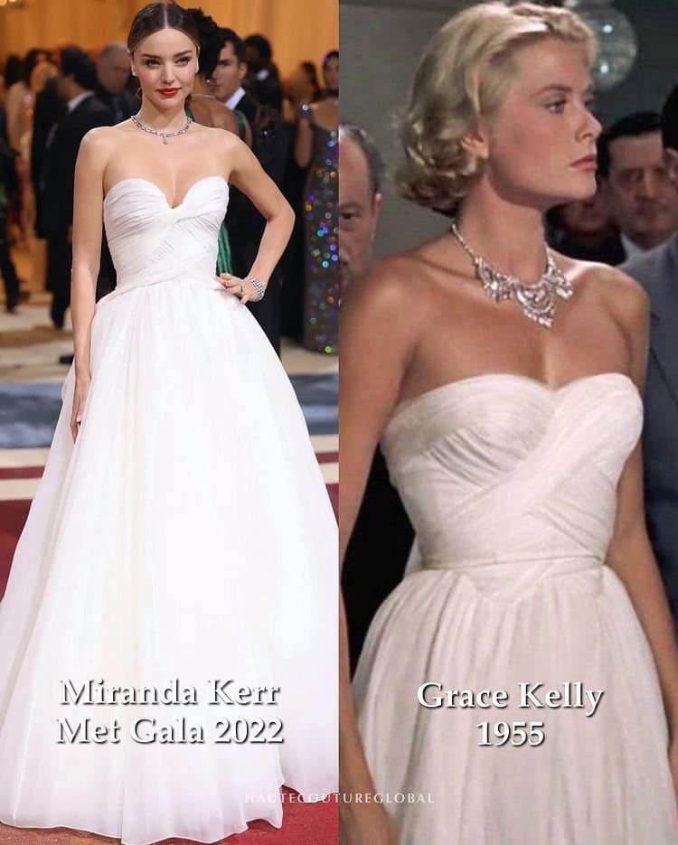 Miranda Kerr thanh lịch, xinh đẹp trong chiếc váy lấy cảm hứng từ thời trang của minh tinh Grace Kelly.