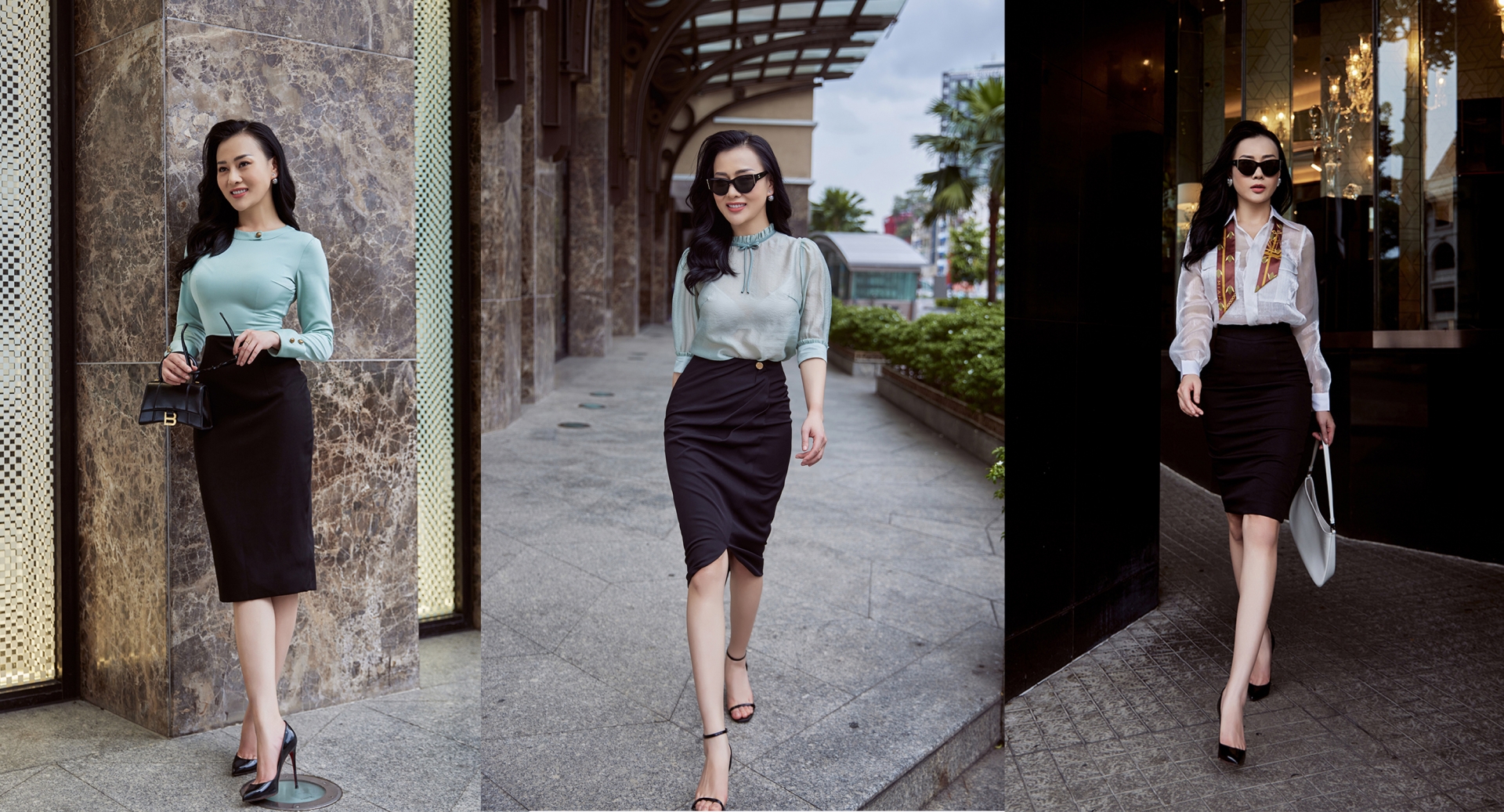 Bị gọi là thảm họa thời trang phim Việt nhưng Phương Oanh vẫn tự tin ra mắt BST công sở tự thiết kế - Ảnh 1