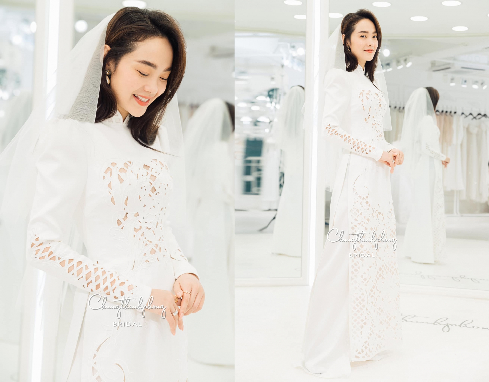 Mỹ nhân Việt diện áo dài trắng ngày: Minh Hằng độc lạ cùng ô lưới, Lan Khuê in hình phượng hoàng lửa - Ảnh 1