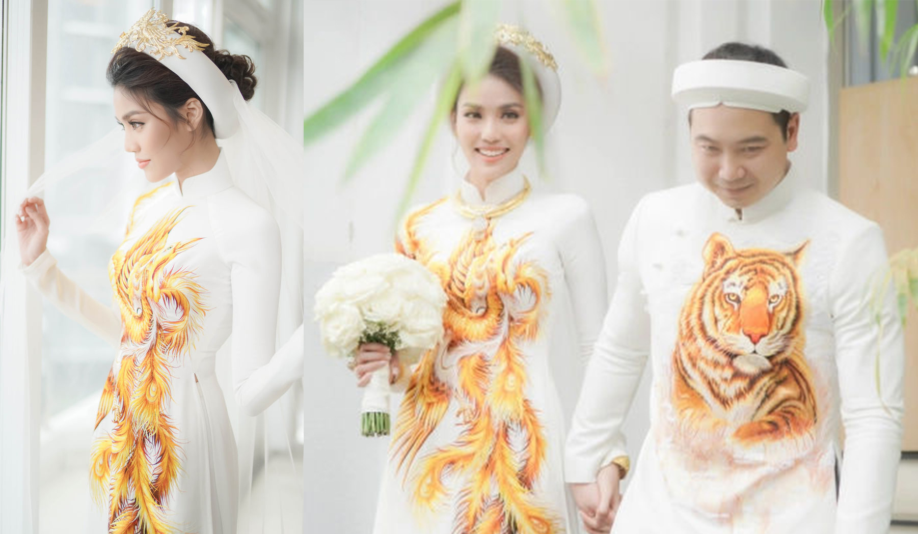 Mỹ nhân Việt diện áo dài trắng ngày: Minh Hằng độc lạ cùng ô lưới, Lan Khuê in hình phượng hoàng lửa - Ảnh 3