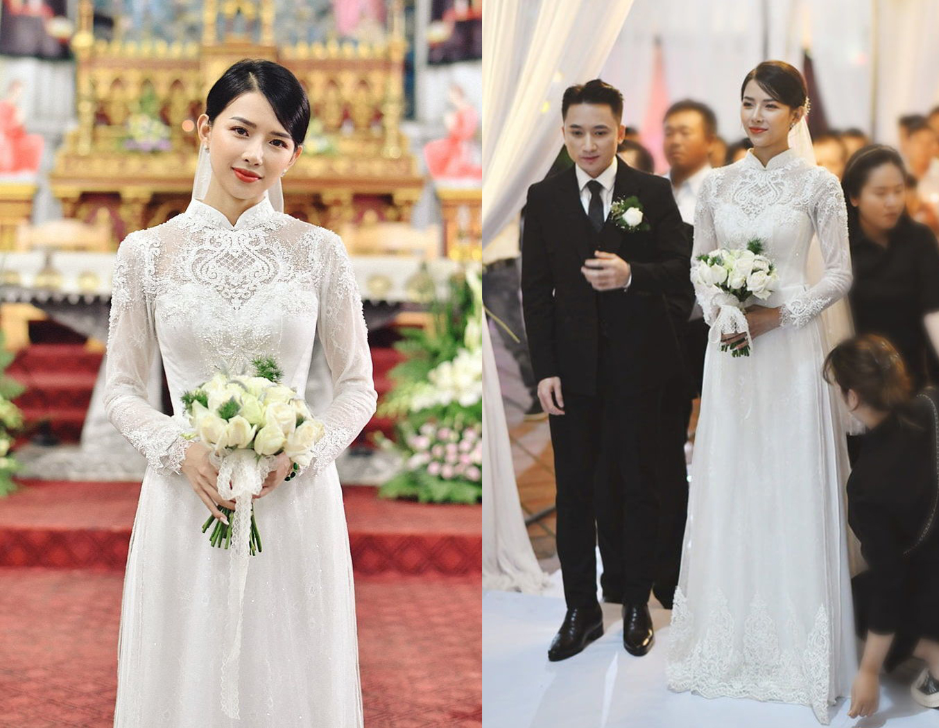 Mỹ nhân Việt diện áo dài trắng ngày: Minh Hằng độc lạ cùng ô lưới, Lan Khuê in hình phượng hoàng lửa - Ảnh 4