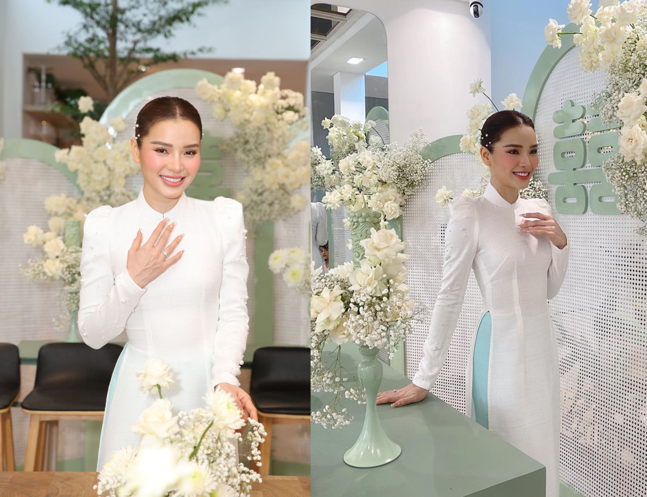 Mỹ nhân Việt diện áo dài trắng ngày: Minh Hằng độc lạ cùng ô lưới, Lan Khuê in hình phượng hoàng lửa - Ảnh 6