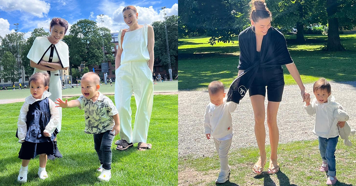 Thời trang cặp song sinh Hồ Ngọc Hà khi "về quê": Lisa như "công chúa nhỏ", Leon ra dáng nam thần