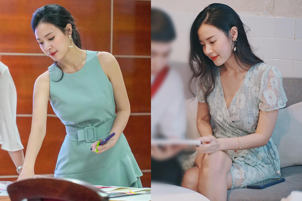 Thời trang của Midu trên giảng đường vừa nữ tính vừa trẻ trung.