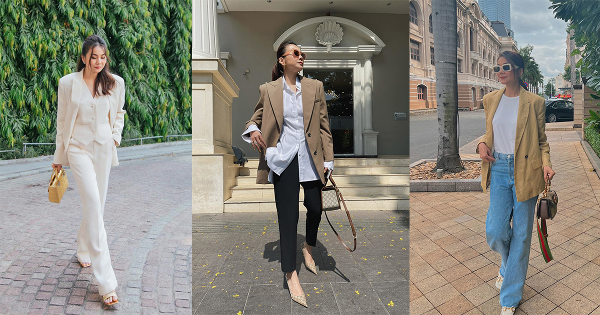 Gợi ý 10 outfit công sở từ sở thích phối đồ với blazer của Thanh Hằng