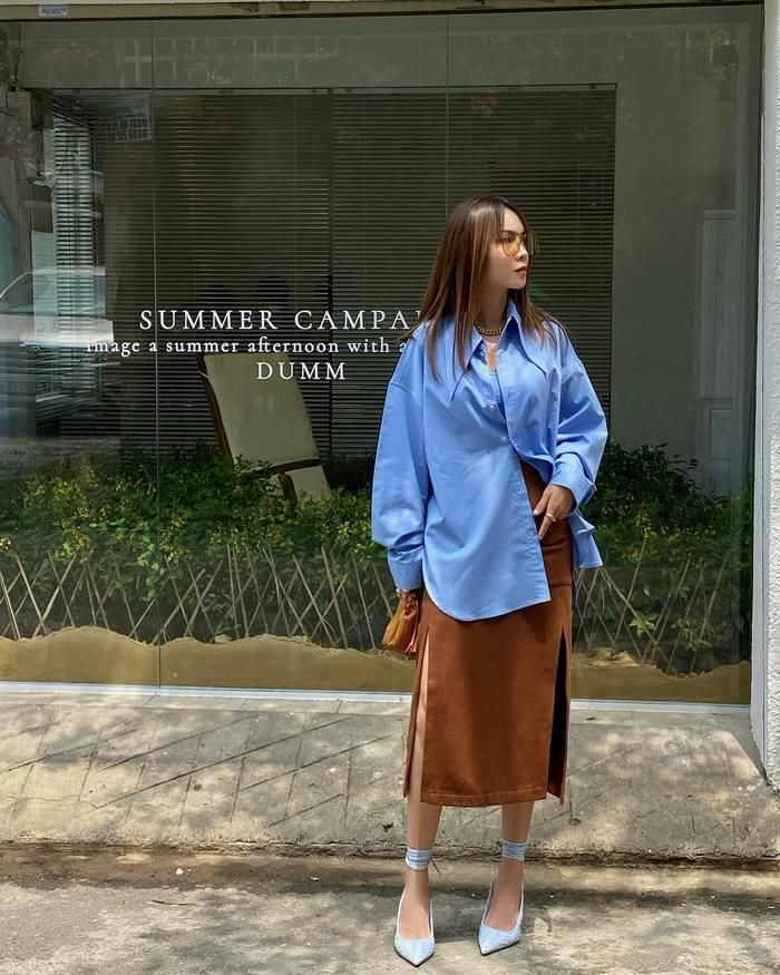 Cảm hứng mặc đẹp áo sơ mi mùa hè từ street style của mỹ nhân Việt - Ảnh 10