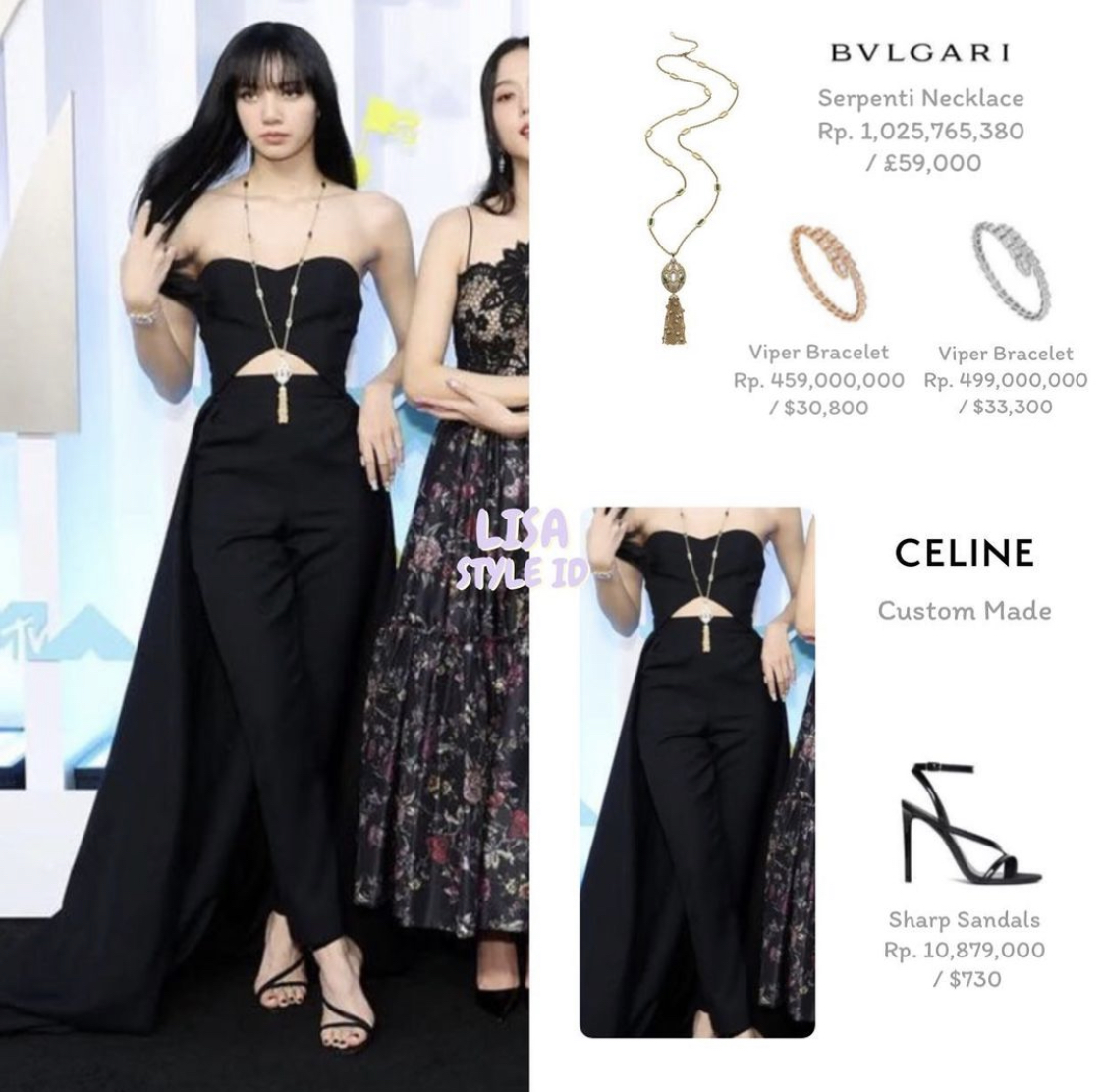 Thời trang BLACKPINK tại VMAs: Đầm Jisoo được ghép từ 2 chiếc váy Dior, trang sức Lisa hơn 2 tỷ - Ảnh 2