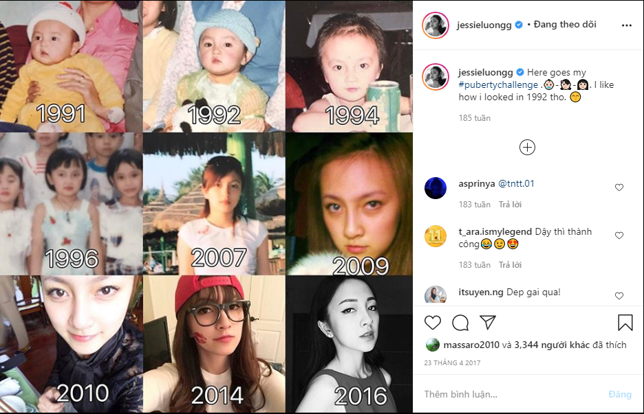 Jessie từng up ảnh hồi còn nhỏ lên Instagram để minh chứng cho vẻ đẹp tự nhiên, bác bỏ những tin đồn thẩm mỹ
