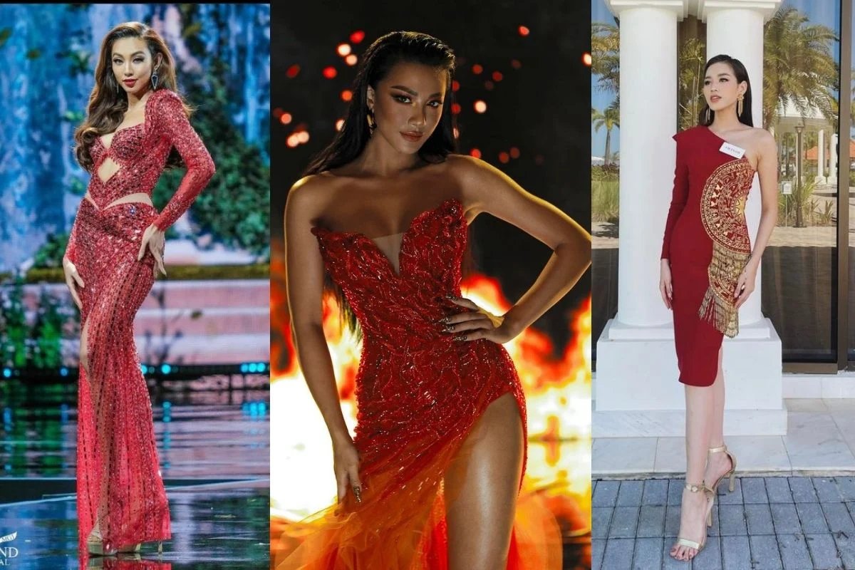 Dàn hoa hậu đọ sắc khi diện đầm đỏ: Kim Duyên mặc váy từ rác, Thuỳ Tiên làm chủ sân khấu
