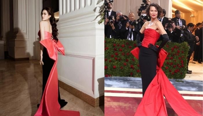 Đỗ Thị Hà có lẽ chẳng ưa gì Met Gala 2022 khi vì sự kiện này mà cô bị phát hiện mặc váy "bắt chước"