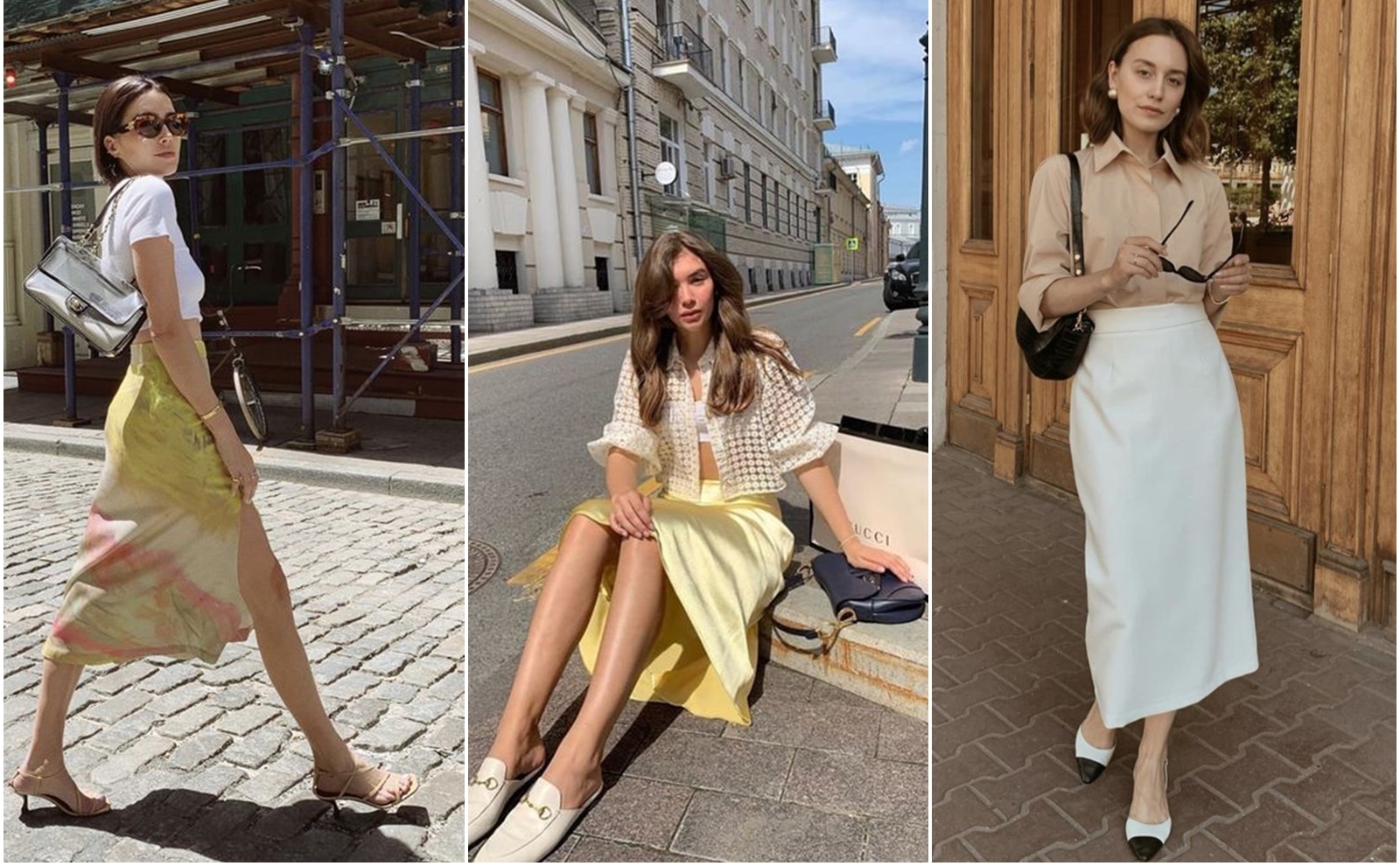 4 kiểu áo sánh đôi cùng chân váy lửng, tạo thành "bản giao hưởng" tươi mới cho mùa hè