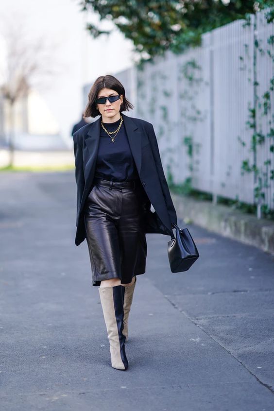 Mặc bermuda vải da sành điệu như fashionista thế giới - Ảnh 17