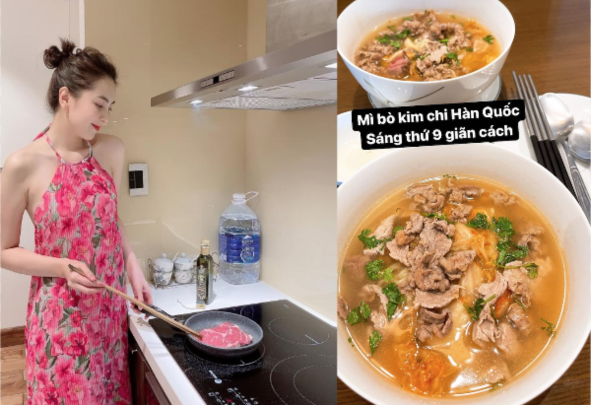 Miu Lê 'rơi' nghị lực với dĩa cơm 3 đùi gà kho, Mai Ngọc khoe mì bò kim chi