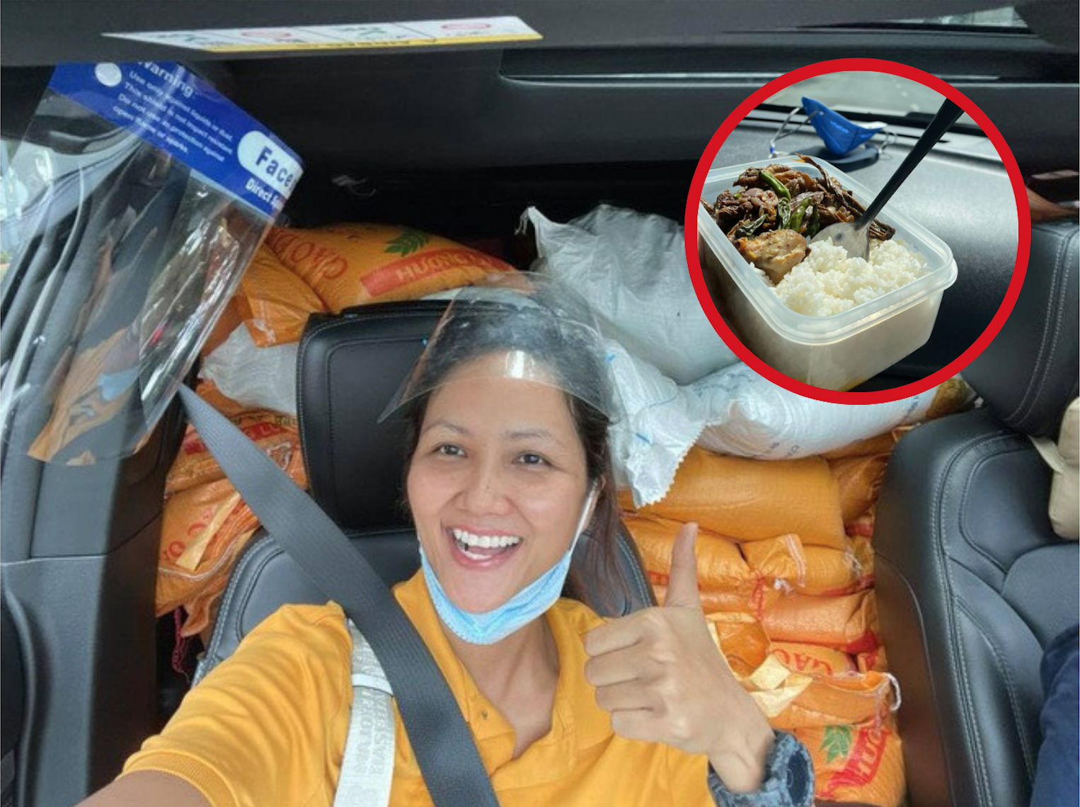 H'Hen Niê ăn cơm hộp để đi phát quà, Phanh Lee khoe cơm cữ đẹp như nhà hàng