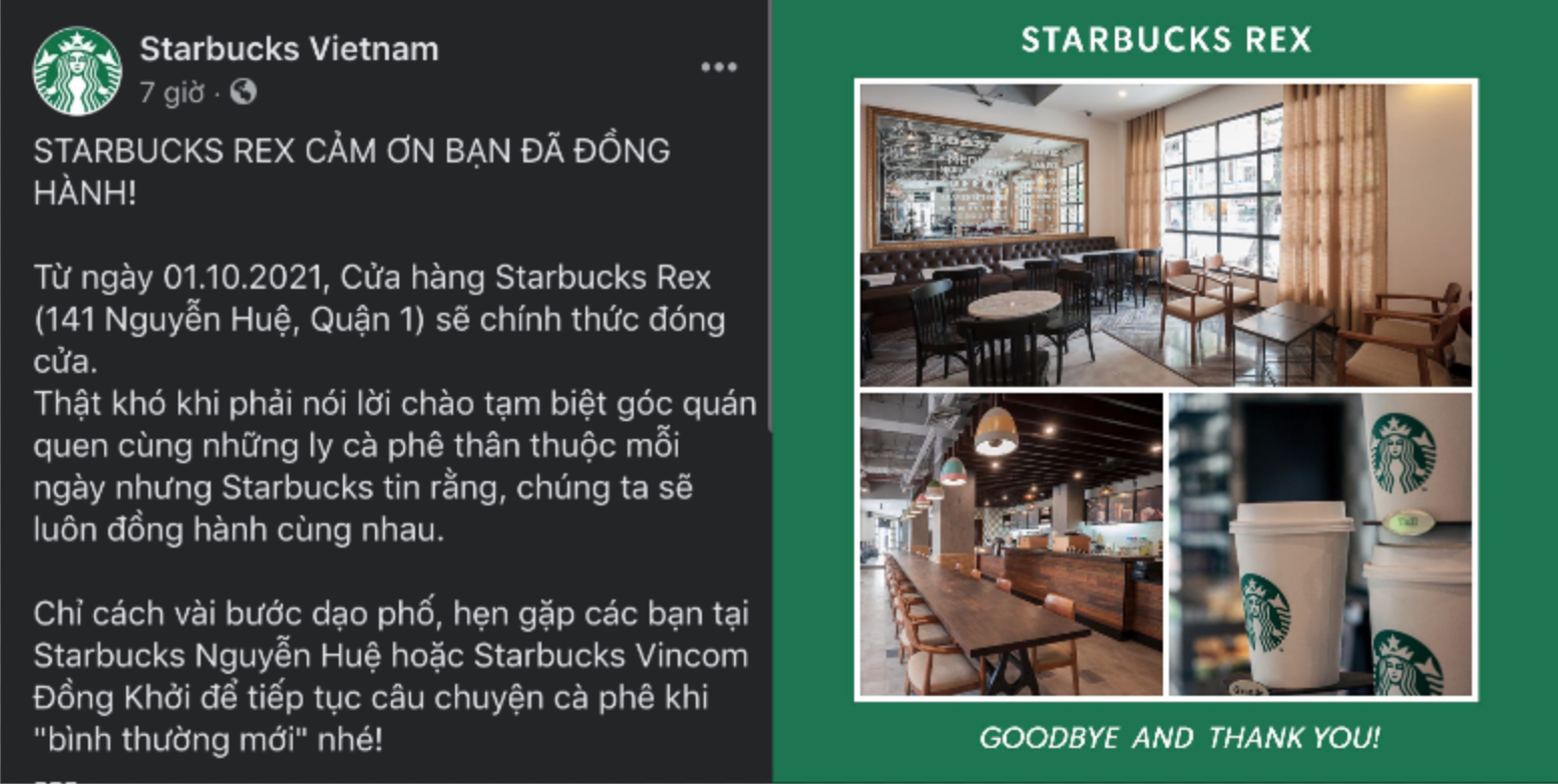 Starbucks Rex thông báo đóng cửa, fan tiếc nuối địa chỉ Starbuck vị trí đẹp nhất nhì Sài Gòn - Ảnh 1