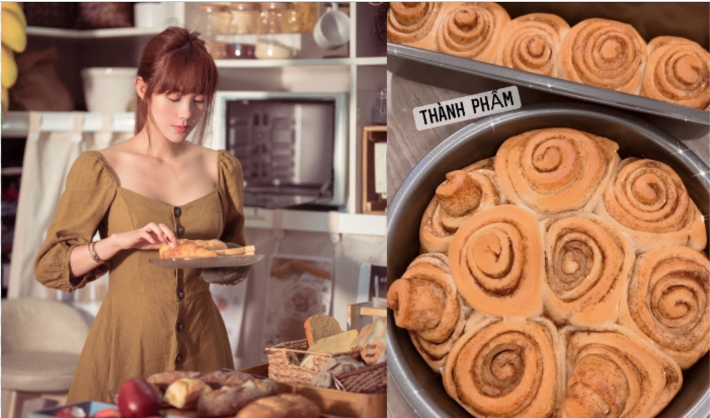 Quang Vinh khoe bàn ăn sang chảnh ở Phú Quốc, Minh Hằng làm món Cinnamon Roll