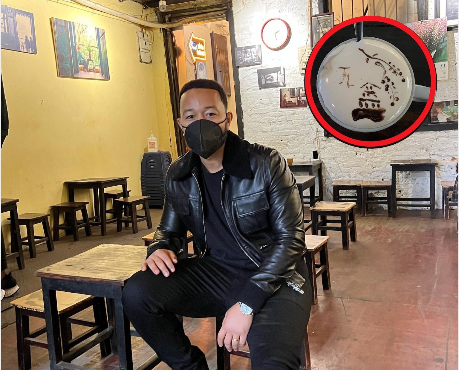 Ca sĩ nổi tiếng John Legend thưởng thức cà phê trứng nổi tiếng của Hà Nội