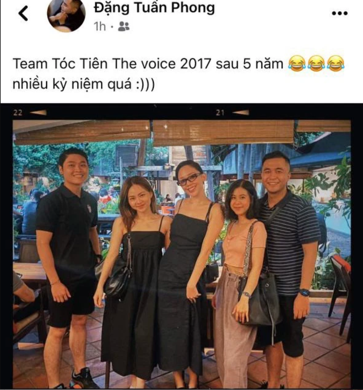Bức ảnh được Tuấn Phong, một thành viên team Tóc Tiên đăng tải trên trang cá nhân.