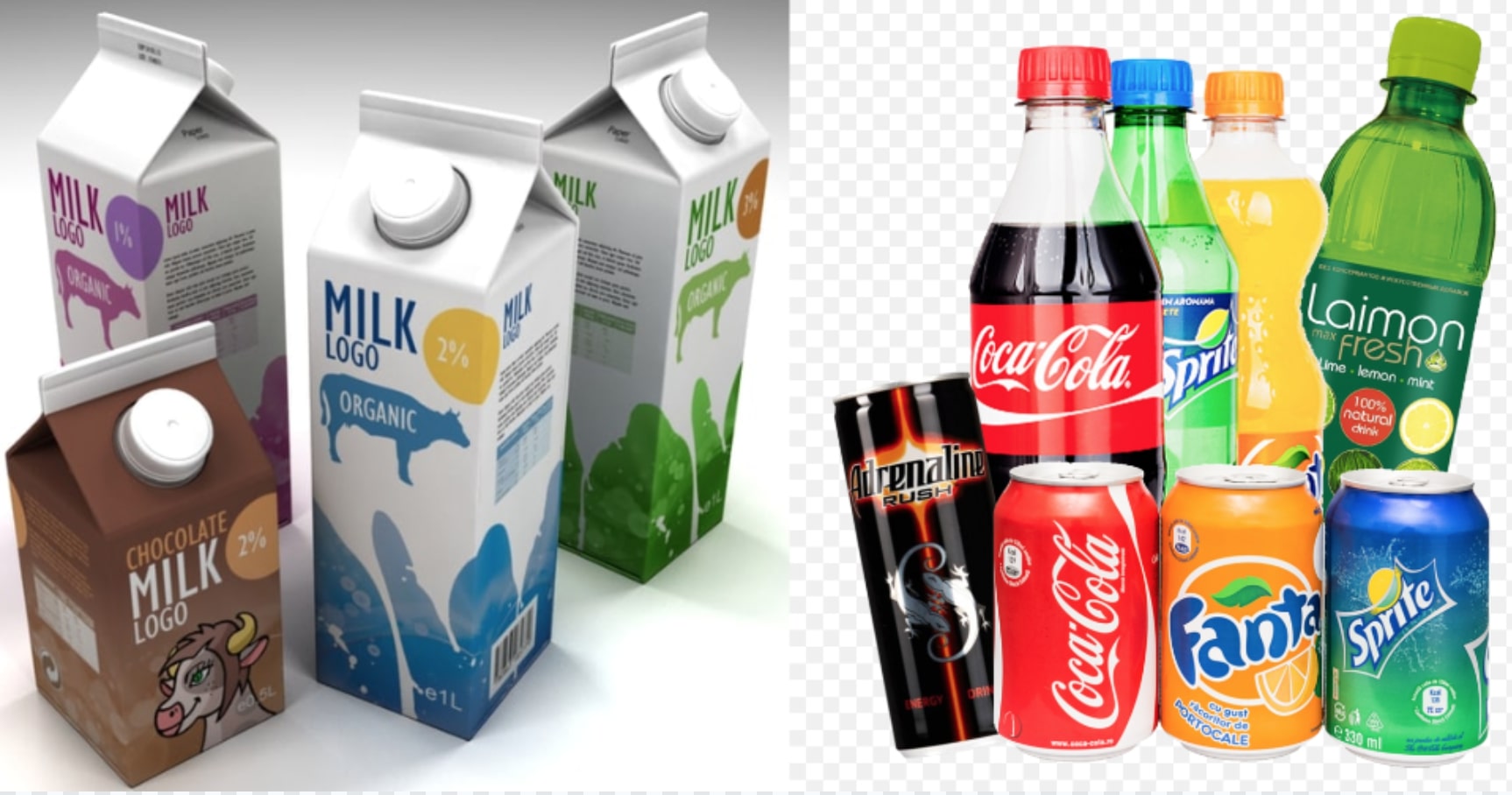 Lý do sữa đựng trong hộp khối chữ nhật còn nước ngọt chứa trong lon trụ tròn