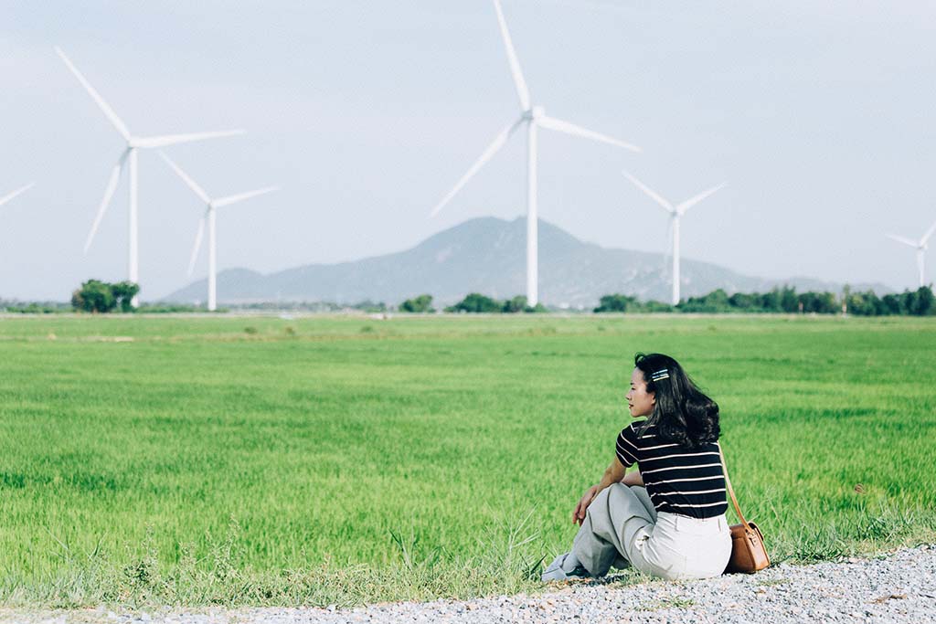 5 cánh đồng điện gió ở Việt Nam đẹp không kém trời Âu, chỉ đứng vào là có ngàn ảnh đẹp