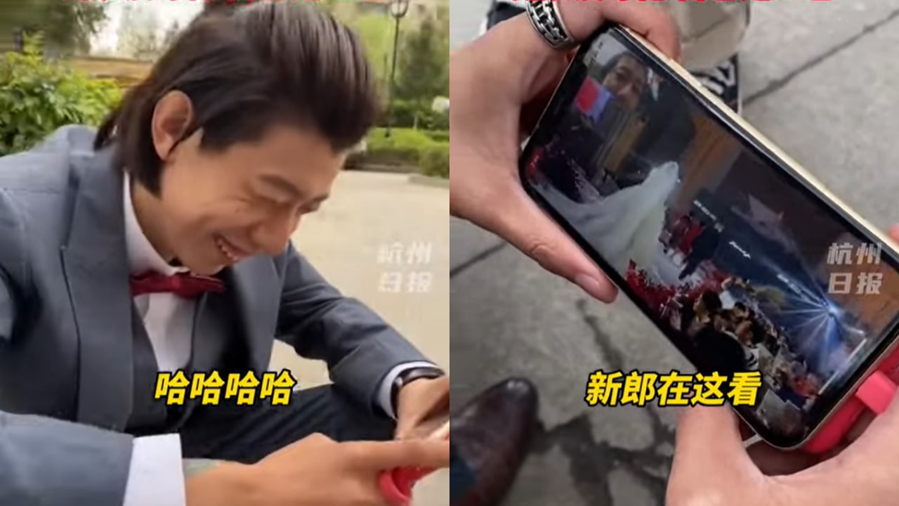 Không kịp xét nghiệm Covid-19, chú rể phải ngồi bên ngoài nhà hàng xem livestream đám cưới của mình