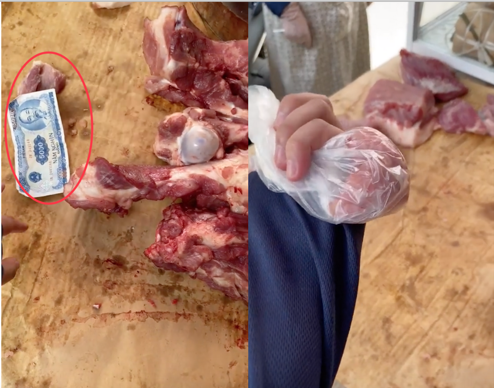 Nam thanh niên đi chợ mua thịt với 5 ngàn đồng và cái kết