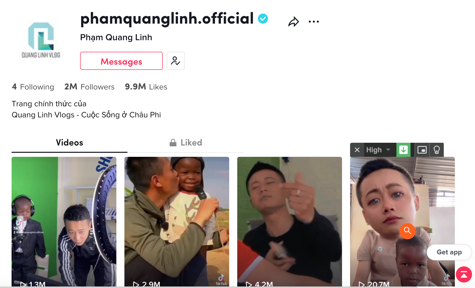 Kênh TikTok chính thức của Quang Linh Vlogs đạt 2 triệu followers chỉ sau 20 ngày lập - Ảnh 1