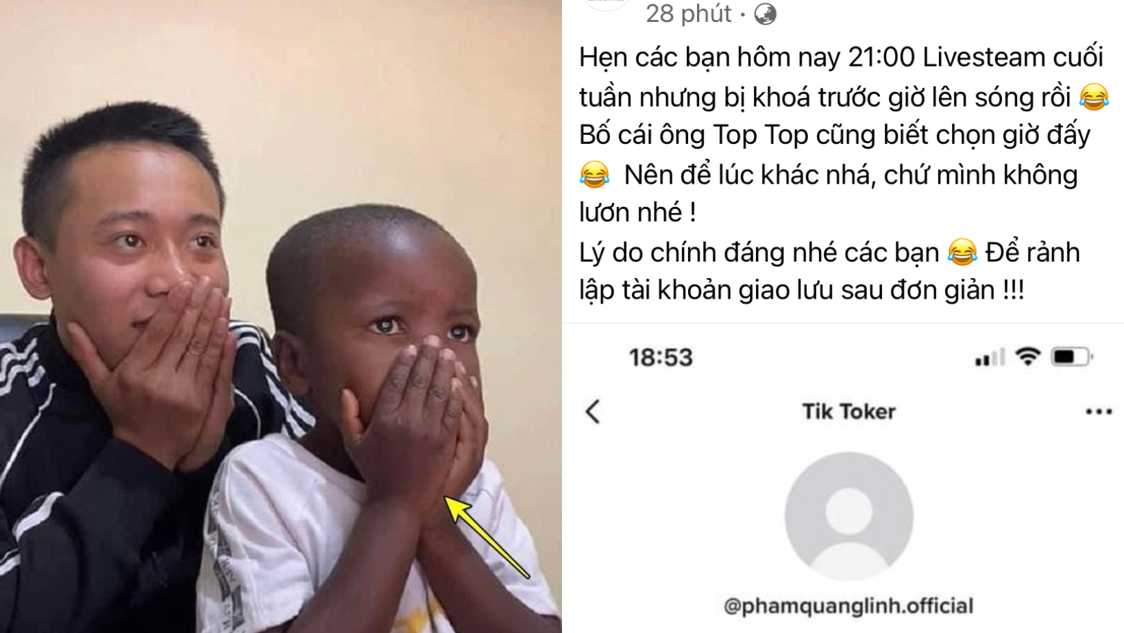 Kênh TikTok của Quang Linh Vlogs bất ngờ "bay màu" trước giờ livestream