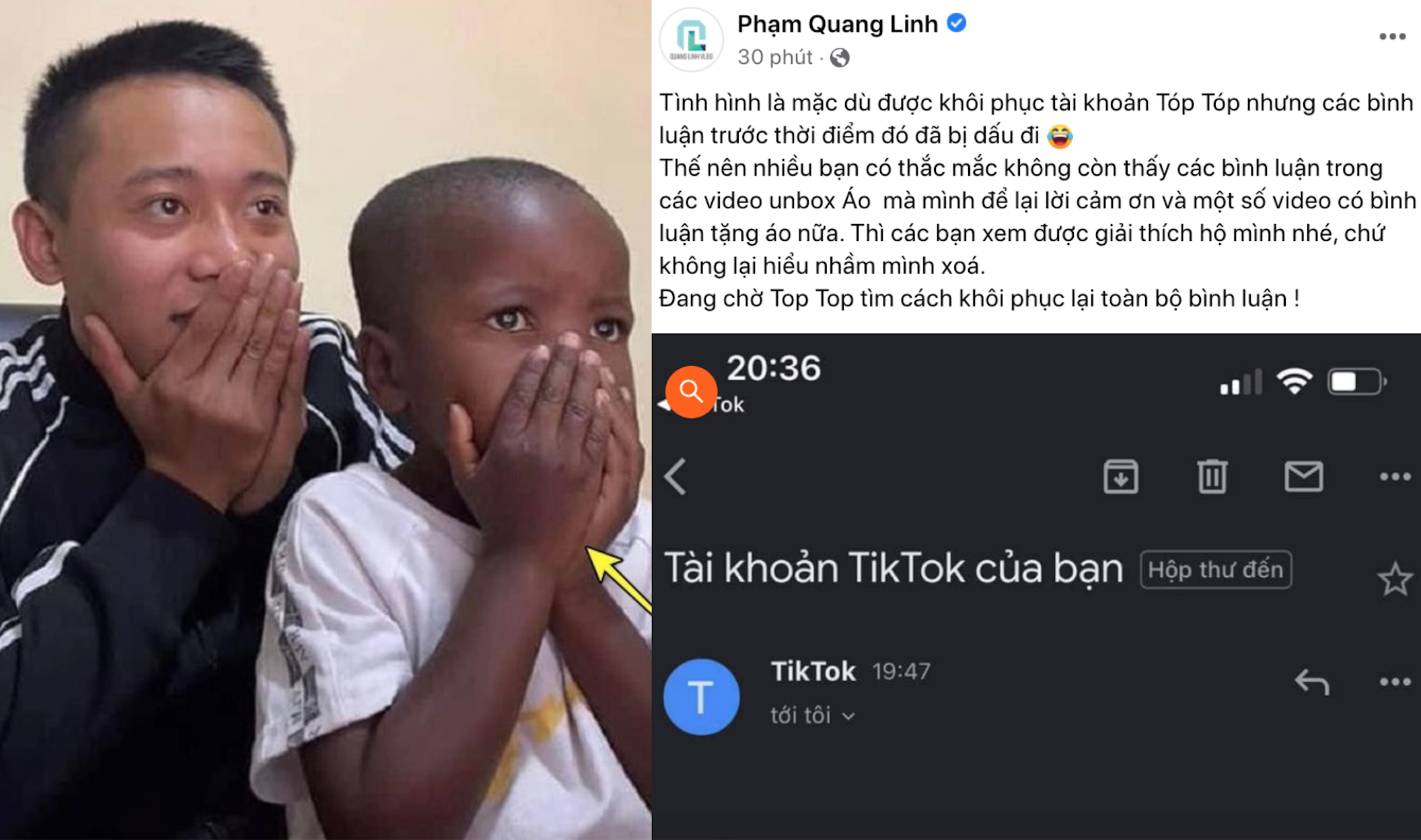 Quang Linh Vlogs thanh minh không xoá comment TikTok, fan chú ý điểm này