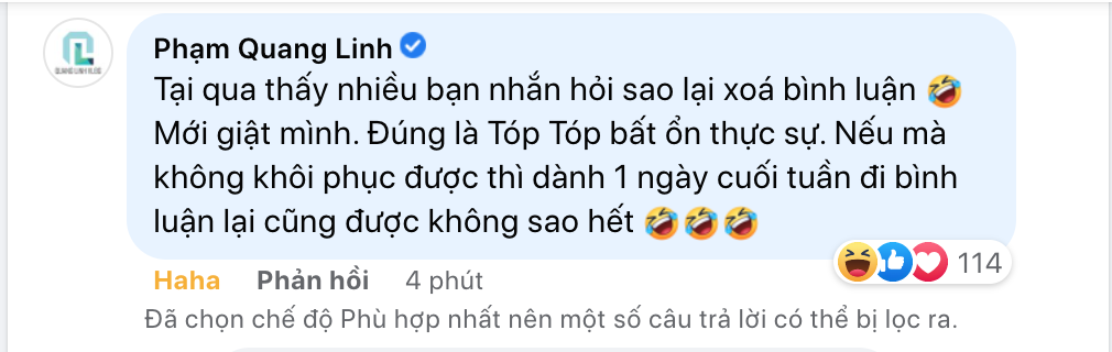 Quang Linh Vlogs lên “thanh minh” không xoá comment TikTok, fan đặc biệt chú ý điểm này - Ảnh 1