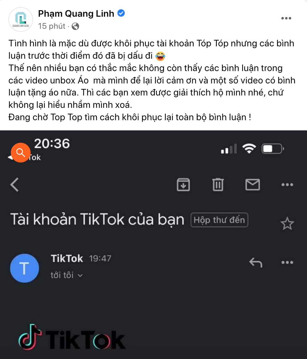 Quang Linh Vlogs lên “thanh minh” không xoá comment TikTok, fan đặc biệt chú ý điểm này - Ảnh 2