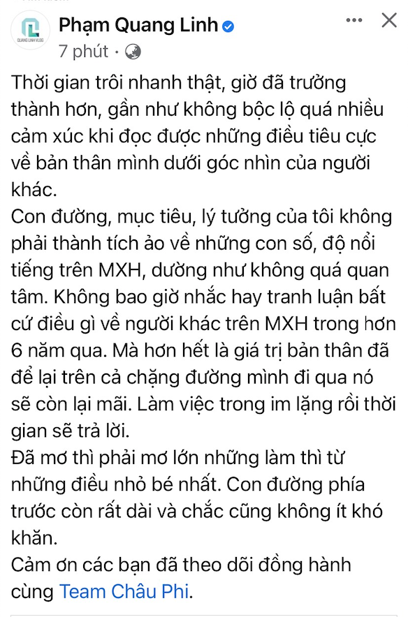 Quang Linh Vlogs khẳng định “làm việc trong im lặng rồi thời gian sẽ trả lời” - Ảnh 3