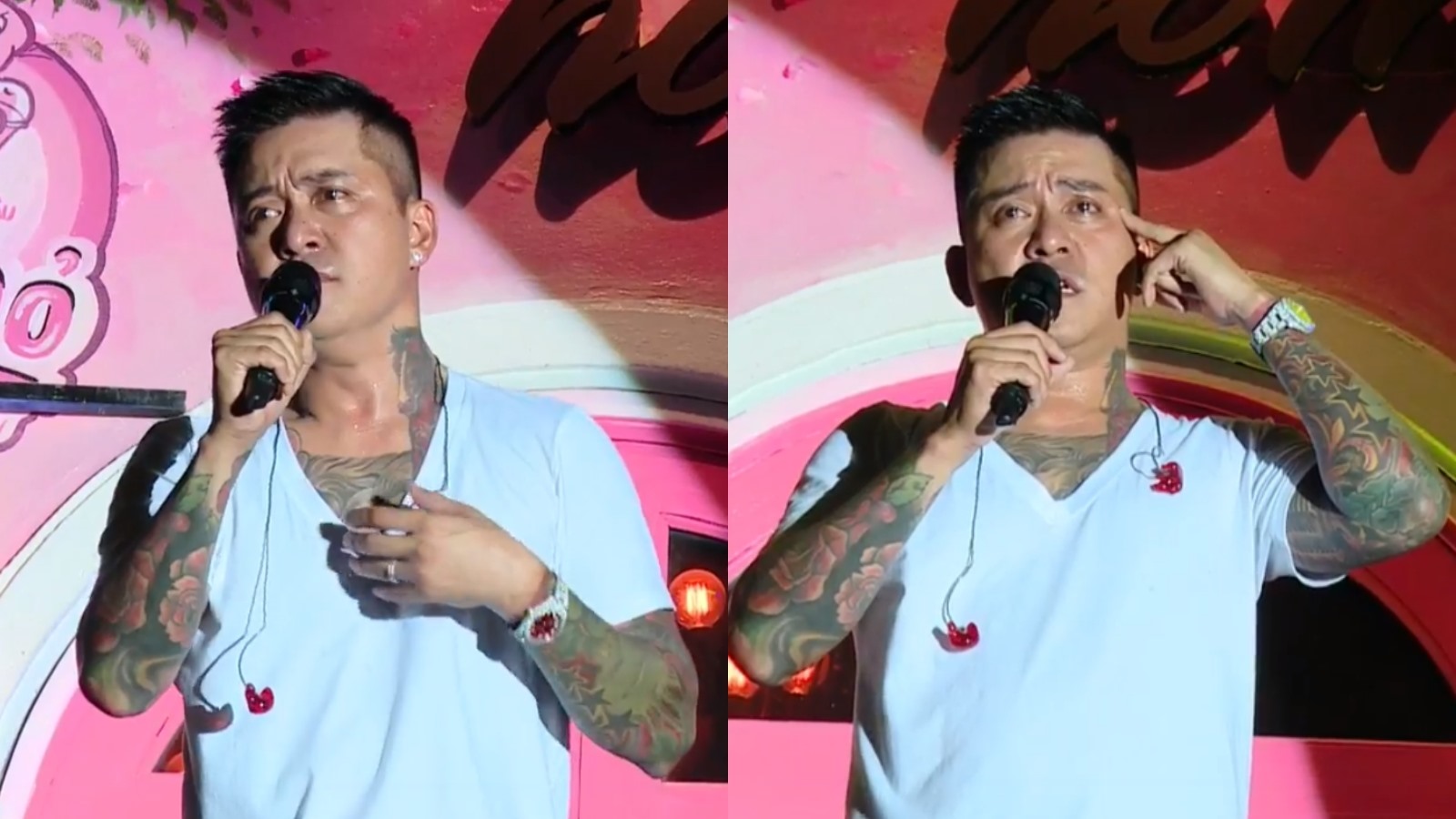 Tuấn Hưng bật khóc trên sân khấu ban công, hứa tặng quà cho khán giả ở show sau